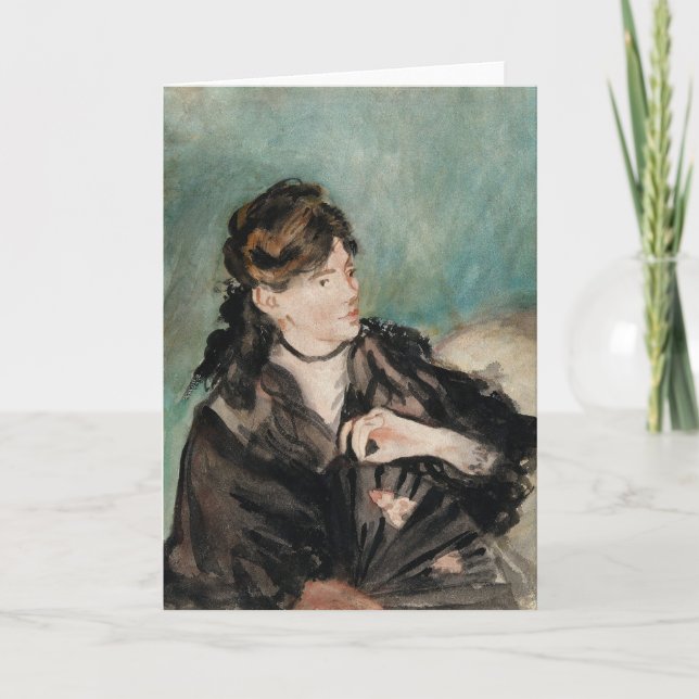 Cartão Berthe Morisot com ventilador | Édouard Manet (Frente)