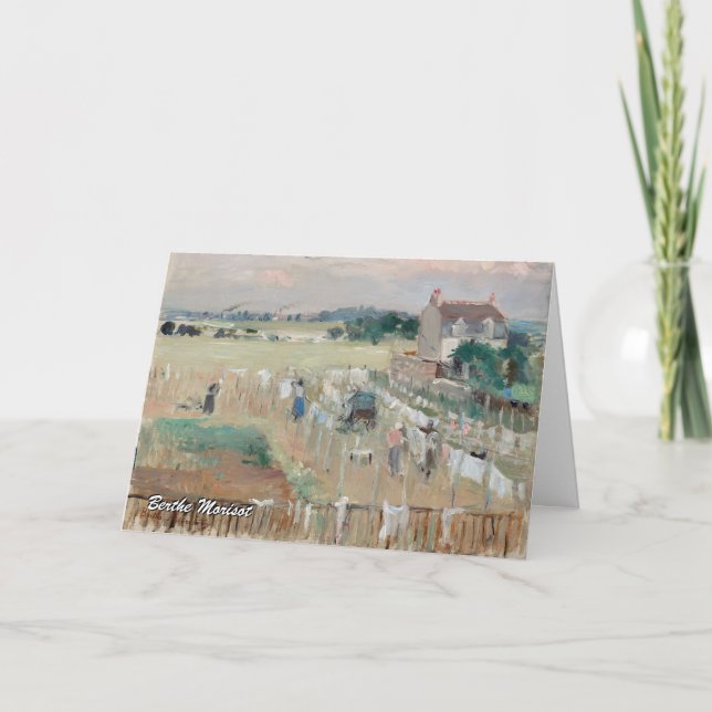 Cartão Berthe Morisot - Prendendo a roupa seca para secar (Frente)