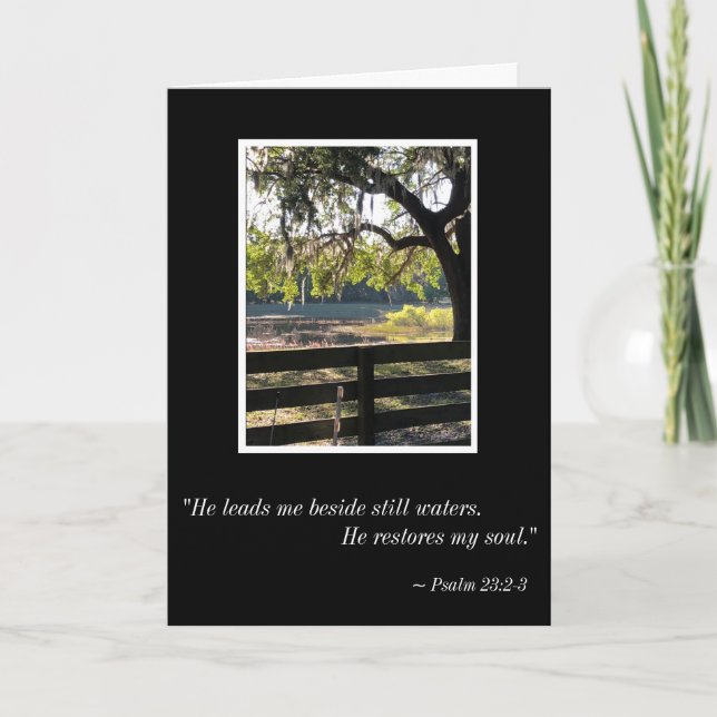 Cartão Beside the Still Waters - Psalms 23 Sympathy Card (Frente)