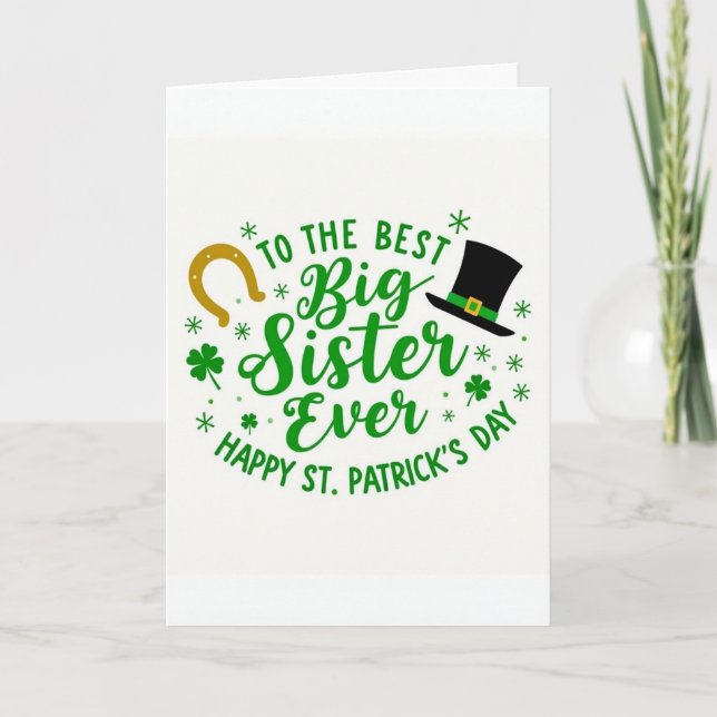 Cartão Best Big Sister St Patricks Day Card (Frente)