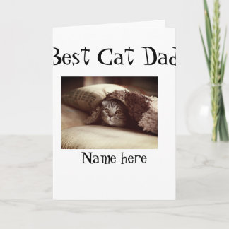 Cartão best cat dad photo name fathers day pet dad daddy 