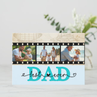 Cartão Best Dad Ever Vintage Photo Camera Film Card