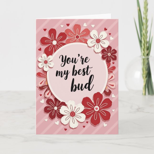 Cartão Best Friend Bud Floral Card (Frente)