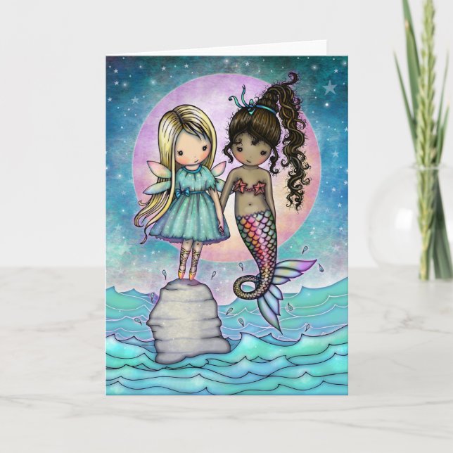 Cartão Best Friends Forever Sweet Fairy and Mermaid (Frente)