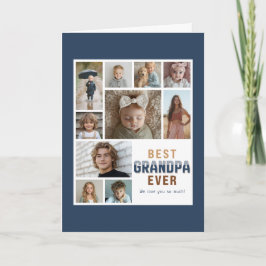 Cartão Best Grandpa Ever 10 Photo Collage