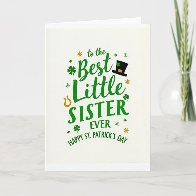 Cartão Best Little Sister Ever Card (Frente)