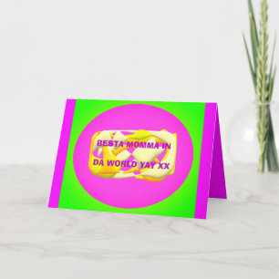 Cartão Best Mom in the world very colorful design text   