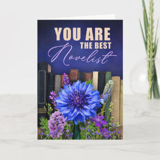 Cartão Best Novelist Vintage Book Theme Card