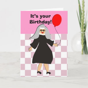 Cartão Best Nun Birthday Card
