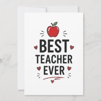 Cartão Best Teacher Ever 