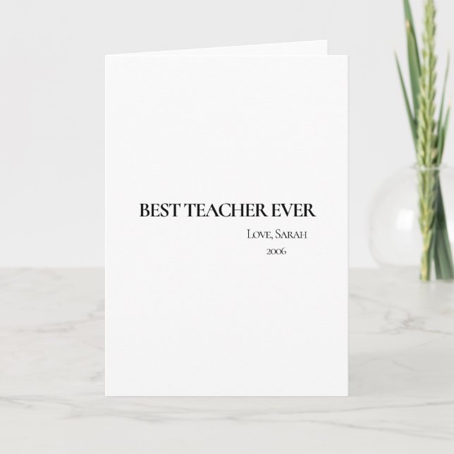 Cartão Best Teacher Ever Personalized Greeting Card (Frente)