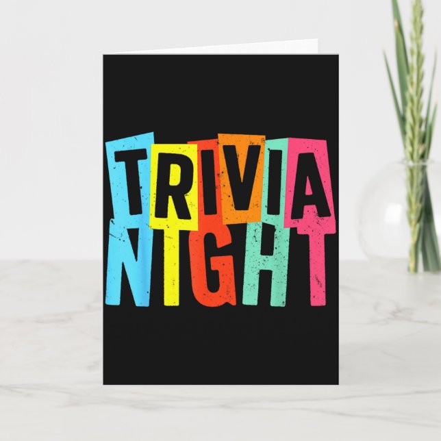 Cartão Best Trivia Night Art For Men Women Trivia Host Tr (Frente)