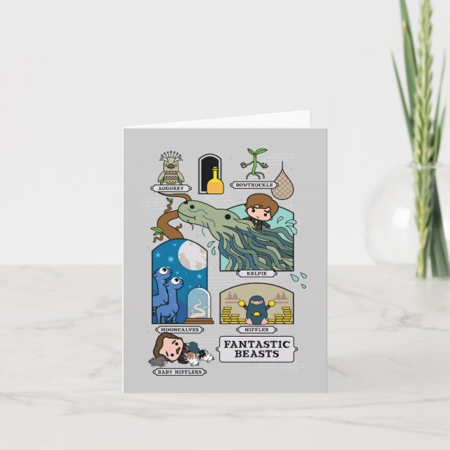 Cartão Bestas De Cartoons Em Habitats (Frente)