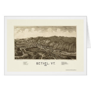 Cartão Bethel, mapa panorâmico do VT - 1886