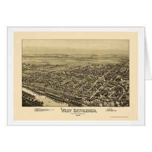 Cartão Bethlehem ocidental, mapa panorâmico do PA - 1894