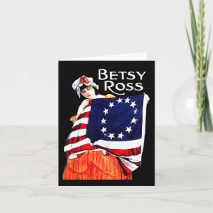 Cartão Betsy Ross American Flag 1776 Art 4° Do Julho Gift