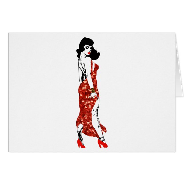 Cartão bettie pin up (Frente Horizontal)