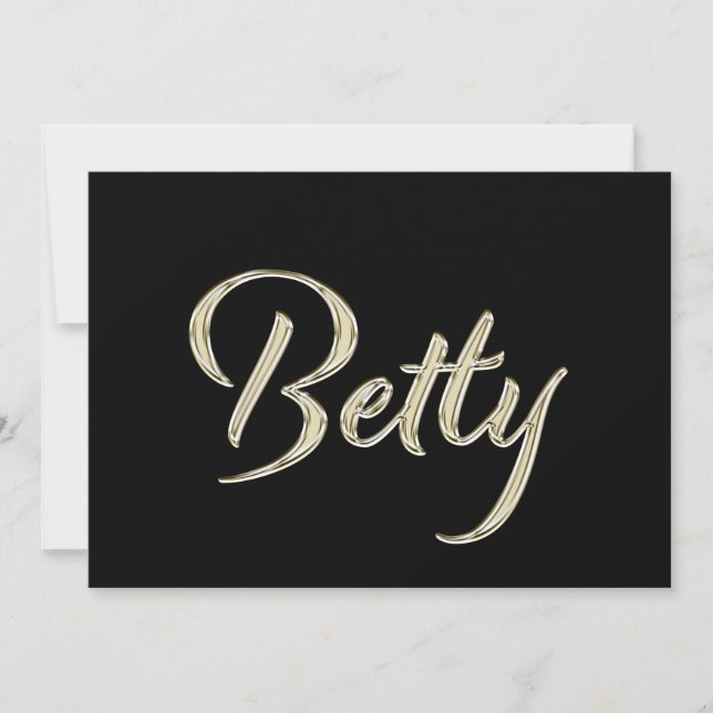 Cartão Betty white gold Handwriting Karte (Frente)