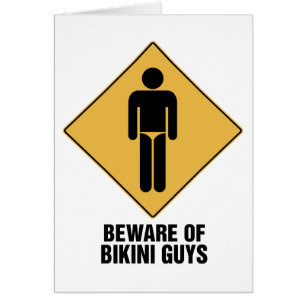 Cartão Beware caras do biquini