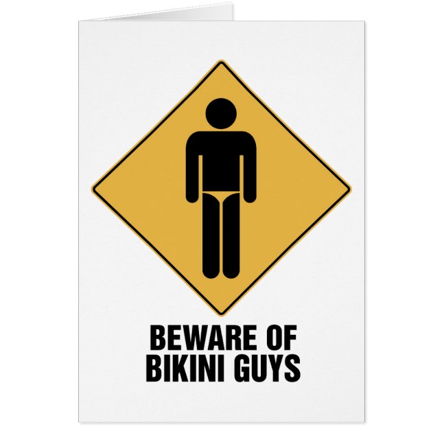 Cartão Beware caras do biquini (Frente)
