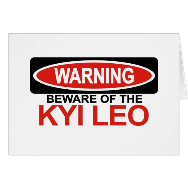 Cartão Beware de Kyi Leo (Frente Horizontal)
