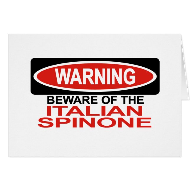 Cartão Beware do italiano Spinone (Frente Horizontal)