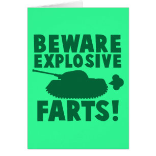Cartão Beware EXPLOSIVO FARTS!
