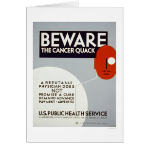 Cartão Beware o grasnado do cancer WPA 1938