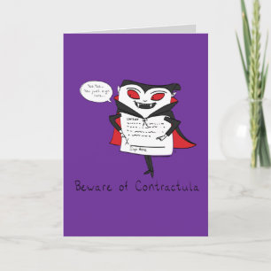 Cartão Beware of Contractula Vampire Greeting Card