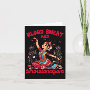 Cartão Bharatanatyam Dançando Sangue Indiano Um Suor E Bh