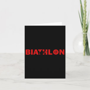Cartão Biathlon Funny Biathlete Saindo Espiando Alvo Sp