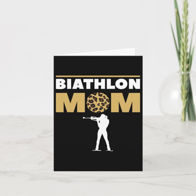 Cartão Biathlon Mãe Competição de Esqui Biathlete 1 (Frente)