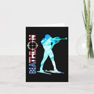 Cartão Biathlon Usa Flag Roupa americano Cross-country S