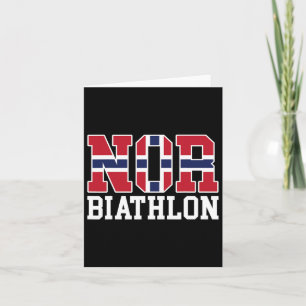 Cartão Biatleta da Bandeira da Noruega - Norueguês Nor Bi