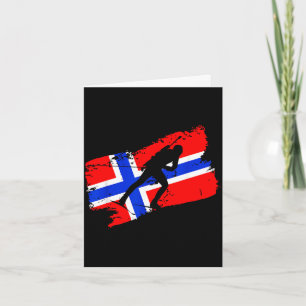 Cartão Biatlo bandeira noruega esqui cross country norueg