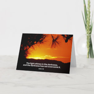 Cartão Bible Verse Greeting Card - John 1:5