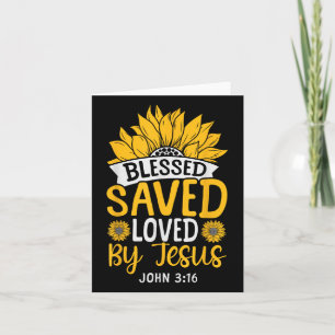 Cartão Bíblia Cristã Verse Fé Deus Flor John 3_16 B