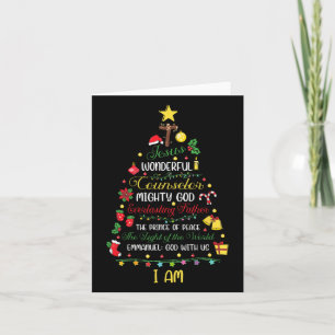 Cartão Bíblia de Jesus Natal Cristão Nomes Xmas Árvore Sh