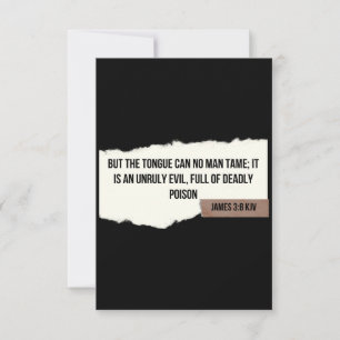 Cartão Bíblia do James 3:8 KJV Verse Flat Greeting Card
