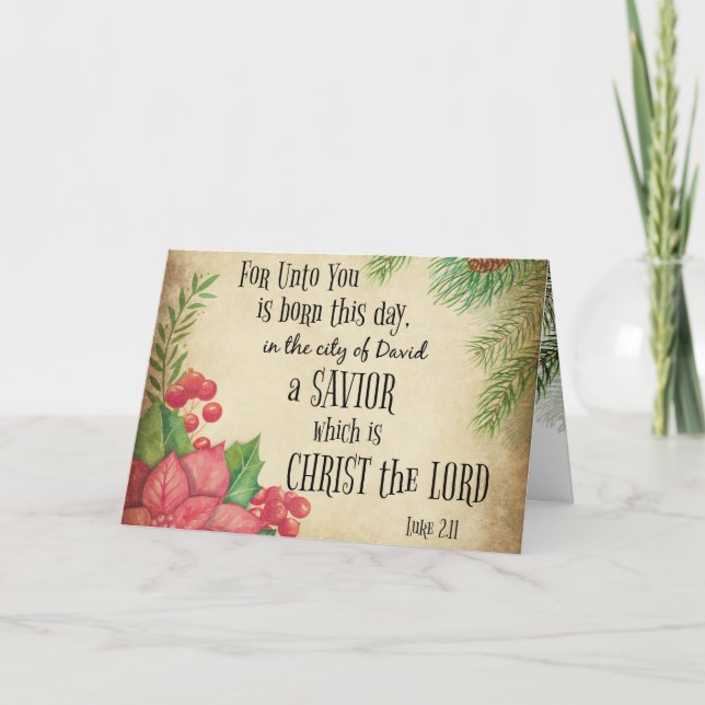 Cartão Bíblia KJV Verso Natal (Frente)