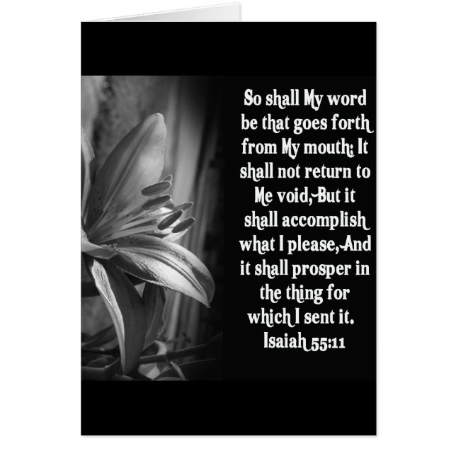 CARTÃO BÍBLIA SCRIPTURE ISAIAH 55:11 (Frente)