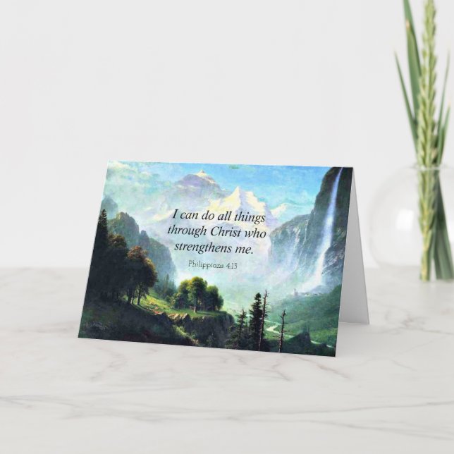 Cartão Bíblia verso, Phil 4:13, posso fazer tudo. (Frente)