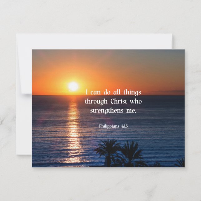 Cartão Bíblia verso, Philippians 4:13 (Frente)