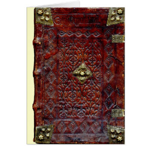 Cartão Bibliófilo Antiquado do Livro de Couros