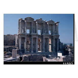 Cartão Biblioteca Celsus, integrada no AD 135