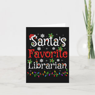 Cartão Bibliotecário Xmas Papais noeis Bibliotecários Fav