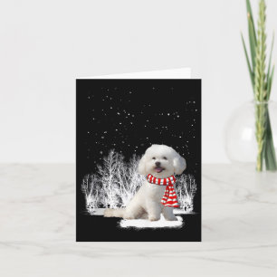 Cartão Bichon Frise Na Neve Feliz Natal Inverno