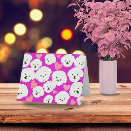 Cartão Bichons Fofos e Corações