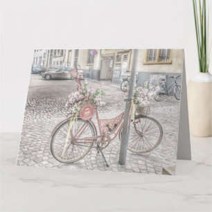 Cartão Bicicleta com flores