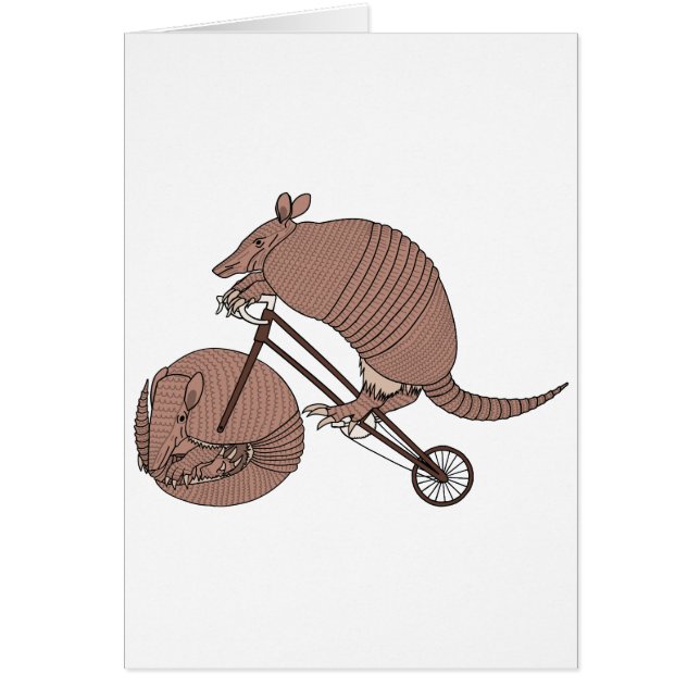 Cartão Bicicleta da equitação do tatu com roda do tatu (Frente)